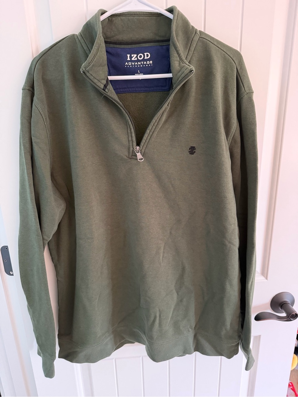 Izod Olive Green Men’s Quarter-Zip Sweater